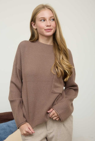 Mocha Mock Neck Sweater