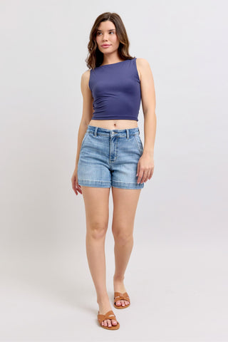 High Rise Light Trouser Shorts