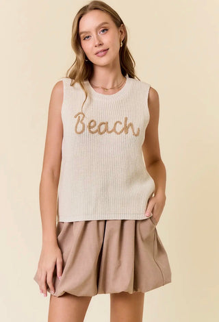 Beach Embroidered Sweater