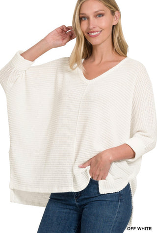 Ivory 3/4 Sleeve Knit Top