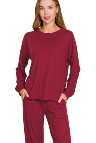 Burgundy Soft Lounge Top