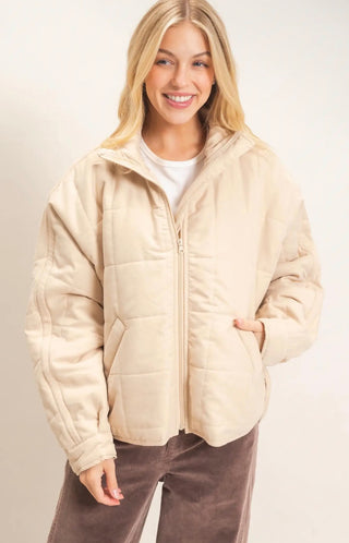 Beige Quilted Jacket