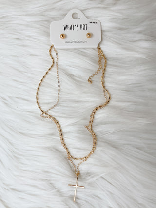 Gold Layered Cross Necklace