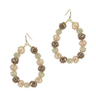 Mocha Crystal Floral Earrings