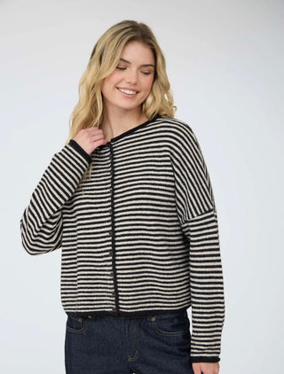 Black Stripe Cardigan