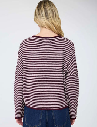 Wine Stripe Cardigan