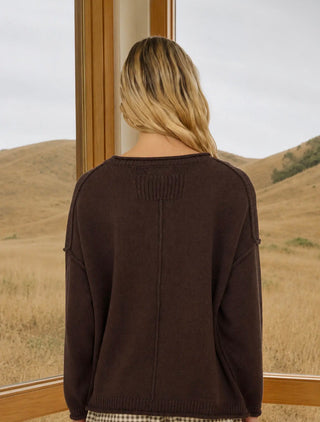 Chocolate Raw Edge Sweater