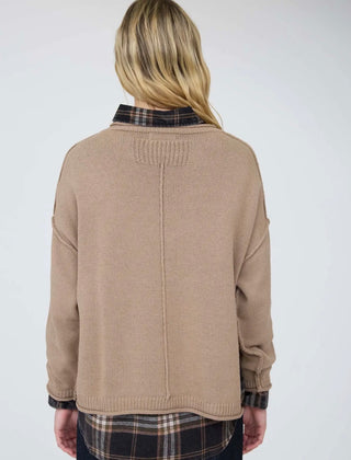 Mocha Raw Edge Sweater