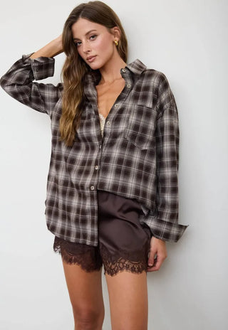 Brown Plaid Button Down