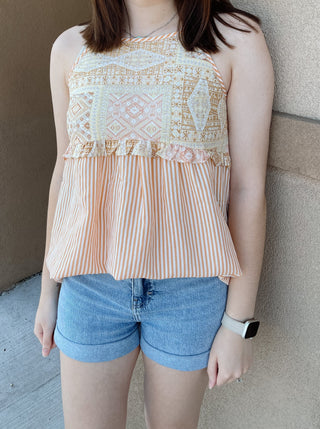 Peach Boho Top