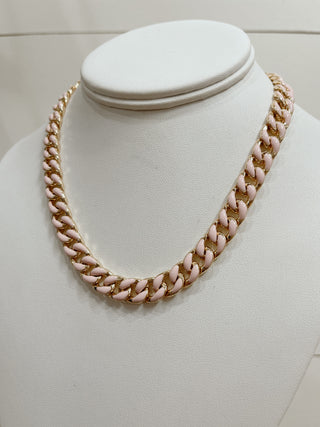 Pink & Gold Chain Necklace