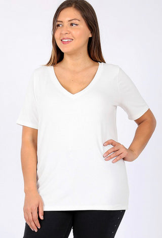 Curvy V-neck Tee