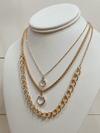 Textured Layered Gold Necklace