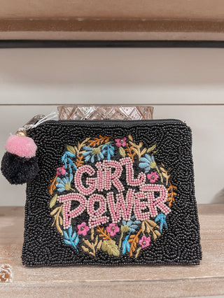 Girl Power Beaded Coin Pouch