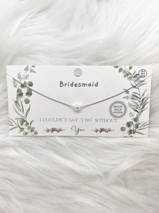 Single Pearl Bridesmaid Necklace